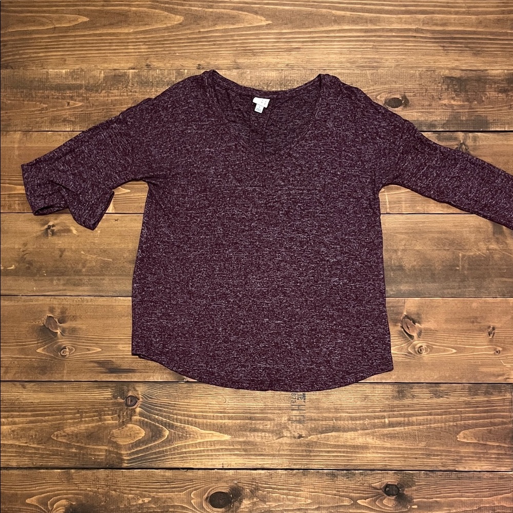 Women's Purple V-Neck Top